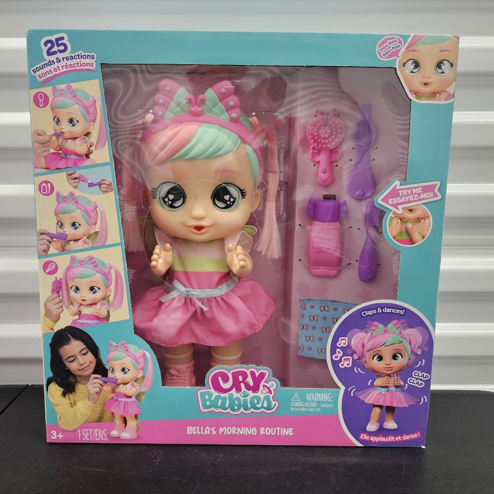 Cry Babies Bella's Morning Routine Interactive 13.6" Baby Doll